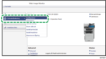 Illustration af skærmbillede i webbrowser