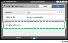 Operation panel screen illustration