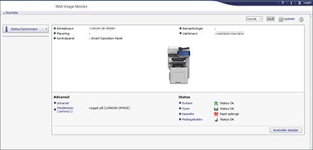 Illustration af skærmbillede i webbrowser