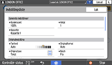 Operation panel screen illustration