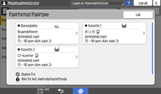 Operation panel screen illustration