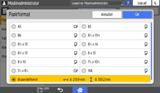 Operation panel screen illustration