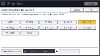 Operation panel screen illustration