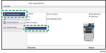Illustration af skærmbillede i webbrowser