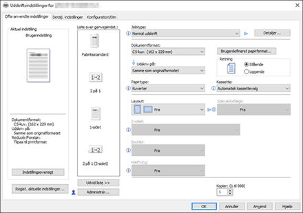 Illustration af driverskærmbillede