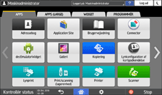 Operation panel screen illustration