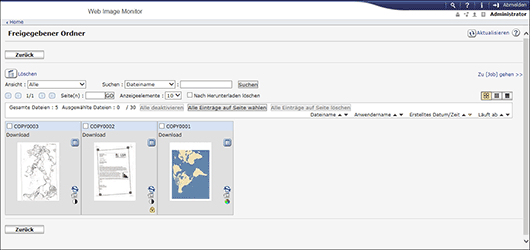 Webbrowser-Bildschirmdarstellung