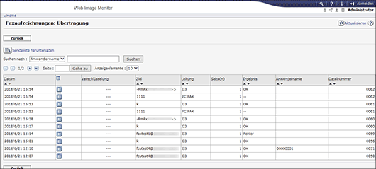 Webbrowser-Bildschirmdarstellung