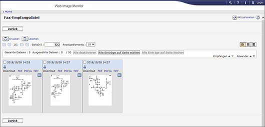 Webbrowser-Bildschirmdarstellung