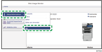 Webbrowser-Bildschirmdarstellung
