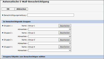 Webbrowser-Bildschirmdarstellung