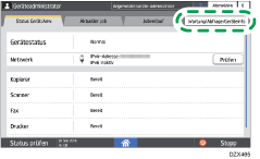 Abbildung Bedienfeld-Display