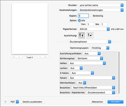 Abbildung Treiberbildschirm