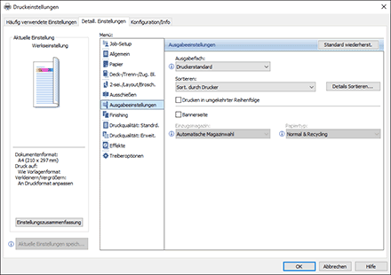 Abbildung Treiberbildschirm