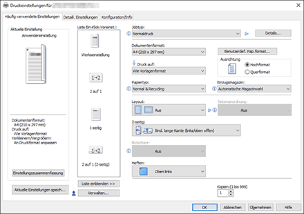 Abbildung Treiberbildschirm