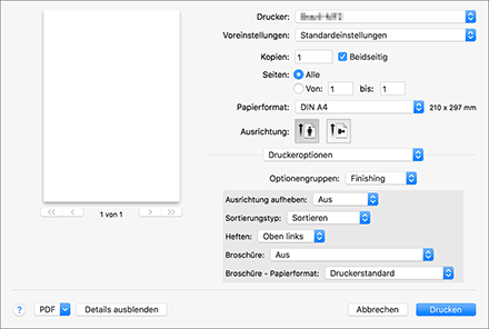 Abbildung Treiberbildschirm