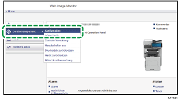 Webbrowser-Bildschirmdarstellung