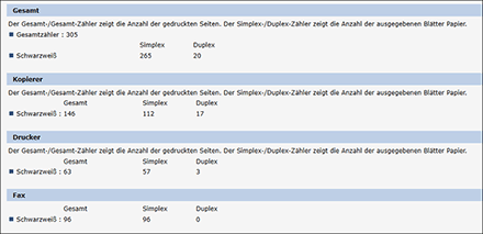 Webbrowser-Bildschirmdarstellung