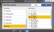 Εικόνα οθόνης πίνακα χειρισμού