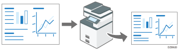 Illustration of reducing and printing two pages