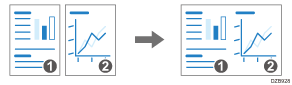 Illustration of combining and printing a multi-page document