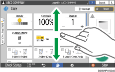 Operation panel screen illustration