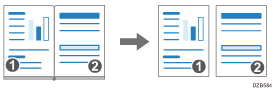 Illustration of scanning facing pages