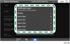 Operation panel screen illustration