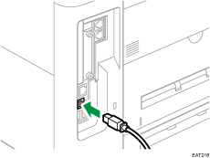 Illustration of connecting the USB interface cable