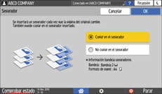 Ilustración de la pantalla del panel de mandos