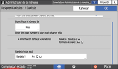 Ilustración de la pantalla del panel de mandos