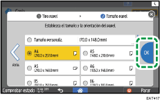 Ilustración de la pantalla del panel de mandos