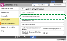 Ilustración de la pantalla del panel de mandos