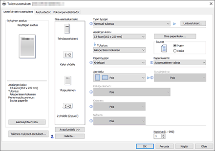 Kuva ohjaimen näytöstä