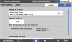 Illustration de l'écran du panneau de commande