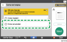 Illustration de l'écran du panneau de commande