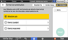 Illustration de l'écran du panneau de commande