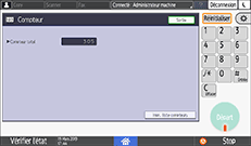 Illustration de l'écran du panneau de commande