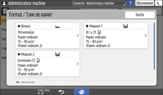 Illustration de l'écran du panneau de commande