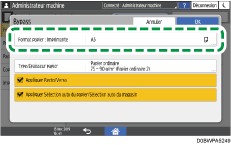 Illustration de l'écran du panneau de commande
