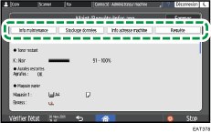 Illustration de l'écran du panneau de commande