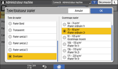 Illustration de l'écran du panneau de commande