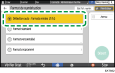 Illustration de l'écran du panneau de commande