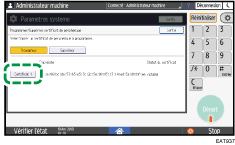 Illustration de l'écran du panneau de commande