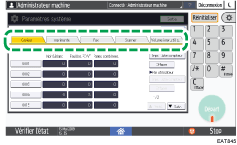 Illustration de l'écran du panneau de commande