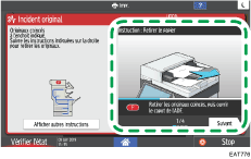 Illustration de l'écran du panneau de commande