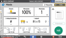 A kezelőpanel ismertetése
