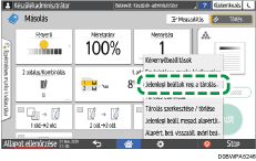 A kezelőpanel ismertetése