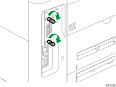 Illustrazione del lato posteriore della macchina