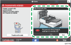 Illustrazione della schermata sul pannello di controllo